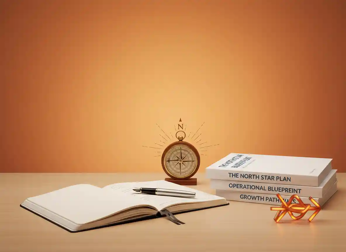 Compass and planning materials representing practical customer experience strategy