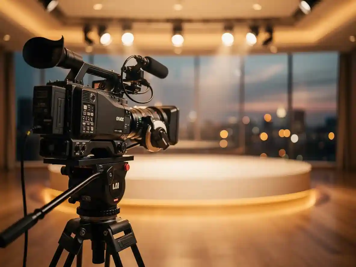 Professional camera ready to upgrade a hybrid event broadcast