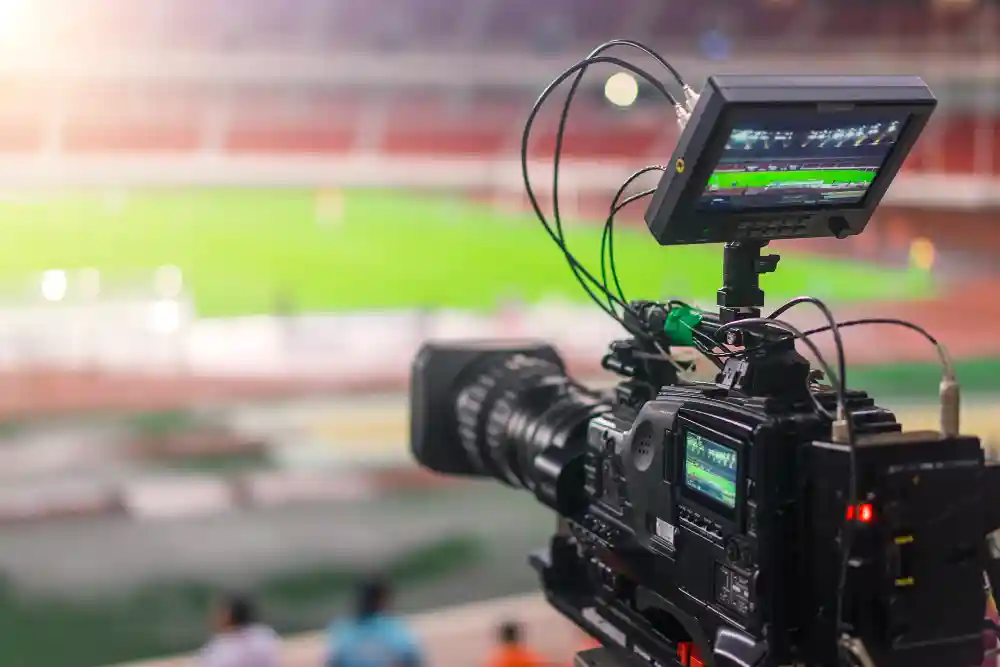 Professional broadcast camera equipment used for live streaming production