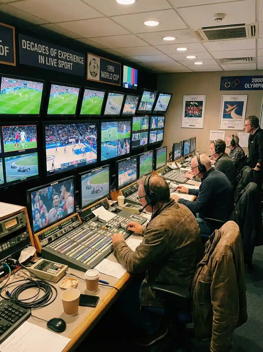 Professional broadcast production infrastructure and live sports control room