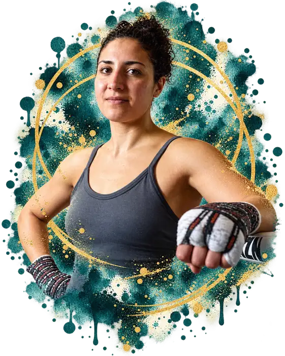 Nicola Barke, known as The Burmese Python, during her Lethwei and kickboxing career